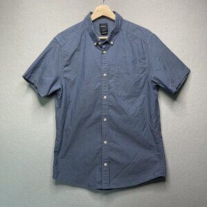 Rvca Mens Slim Fit Short Sleeve Button-Up Shirt
